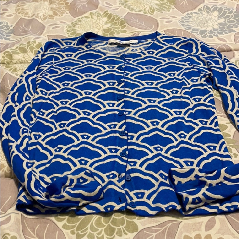 Like New DVF geometric cardigan sweater.